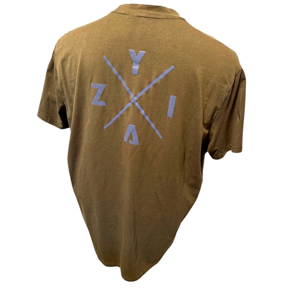 ZYIA Active Men Olive Green Graphic T Shirt XL Athletic Gym Workout‎ Tee